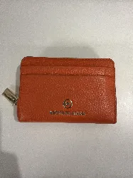 porte cartes michael kors en cuir orange