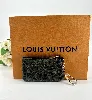 porte monnaie louis vuitton en denim gris et la doublure en cuir jaune