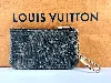 porte monnaie louis vuitton en denim gris et la doublure en cuir jaune