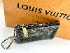 porte monnaie louis vuitton en denim gris et la doublure en cuir jaune