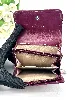 portefeuille lancaster en cuir beige et violet