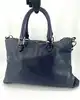sac à main versace collection en cuir grainé souple bleu marine avec bandoulière réglable et amovible