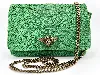 sac à main vimoda cuir imitation serpent vert avec bandoulière chaîne