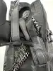 sac bandoulière zadig et voltaire rock en cuir noir souple avec ailes cloutées