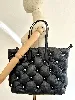 sac cabas karl lagerfeld multi pins en cuir noir et textile matelassé