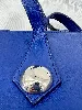 sac cabas sonia rykiel en cuir bleu électrique