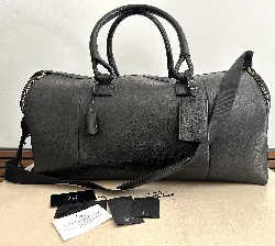 sac de voyage dunhill x vacheron constantin en cuir noir