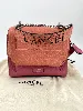 sac lancel ninon petit modèle en cuir orange, rose et jaune avec bandoulière