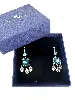swarovski boucles d'oreilles chandelier en cristaux bleus et blancs