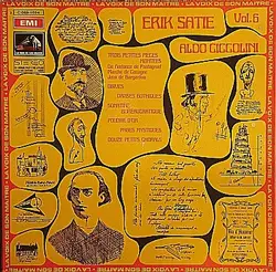 vinyle erik satie - aldo ciccolini - pièces pour piano - disque 6 (1978)