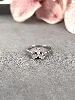 110847 bague fleur en quartz rose et oxyde rose argent 925 millième (22 ct) 2g