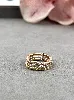 11466 bague triples anneaux pavées d'oxydes en 3 tons argenté, doré, rosé argent 925 millième (22 ct) 4,9g