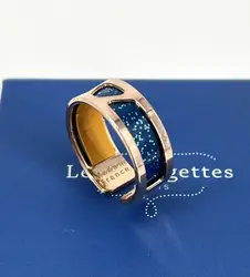 bague ajustable les georgettes en cuir réversible et métal doré taille m