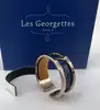 bague ajustable les georgettes en cuir réversible et métal doré taille m