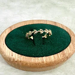 bague anneau en acier doré t55