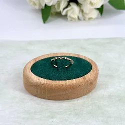 bague anneau sertie d'oxydes en acier doré t55