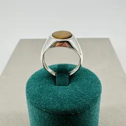 bague chevalière en argent et oeil de tigre t62 argent 925 millième (22 ct) 6,25