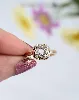 bague en 2 ors motif spiral sertie de petits diamants or 375 millième (9 ct) 1,36g