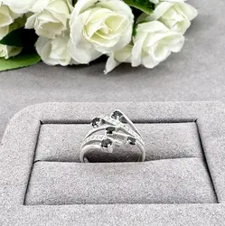 bague en argent sertie en onyx noir et oxyde t59 argent 925 millième (22 ct) 3,31g