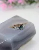 bague en or blanc sertie de 5 pierres de couleur bleue or 375 millième (9 ct) 2,08g