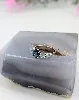 bague en or blanc sertie de 5 pierres de couleur bleue or 375 millième (9 ct) 2,08g