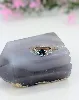 bague en or blanc sertie de 5 pierres de couleur bleue or 375 millième (9 ct) 2,08g