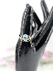 bague ornére d'une aigue-marine épaulée de petits diamants  or 750 millième (18 ct) 4,14g
