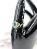 bague ornére d'une aigue-marine épaulée de petits diamants  or 750 millième (18 ct) 4,14g