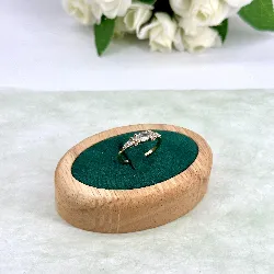 bague solitaire setie d'oxydes en acier doré t55