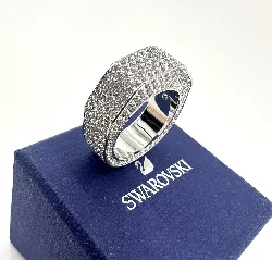bague swarovski cocktail dextera en cristaux et métal rhodié forme octogonale