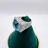 bague swarovski pierre bleu clair t52