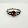 bgac bague chevalier avec pierre oeil de tigre ovale en acier