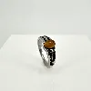 bgac bague chevalier avec pierre oeil de tigre ovale en acier