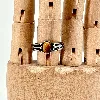 bgac bague chevalier avec pierre oeil de tigre ovale en acier