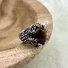 bgac bague chevalier avec pierre oeil de tigre ovale en acier