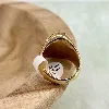 bgac bague chevalier avec pierre oeil de tigre ovale en acier doré