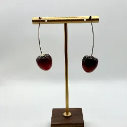 boac boucles d'oreilles cerise rouge en acier