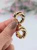 boucles d'oreilles demi-créoles torsadées or 750 millième (18 ct) 4,31g