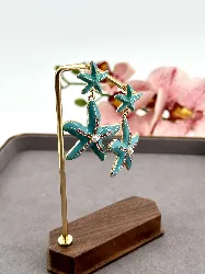 boucles d'oreilles en motif étoile de mer en émail et oxydes