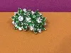 boucles d'oreilles fantaisies argentées, vertes
