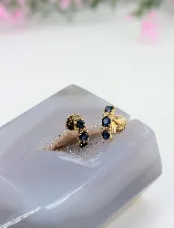 boucles d'oreilles or et saphir or 750 millième (18 ct) 3,29g