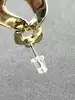 boucles d'oreilles pendantes cercles en acier doré