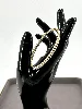 brac bracelet jonc en acier doré et émail blanc