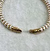 brac bracelet jonc en acier doré et émail blanc