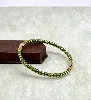 brac bracelet jonc en acier doré et émail vert