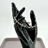 bracelet bracelet rivière serti d'oxydes en acier doré l16-21 cm