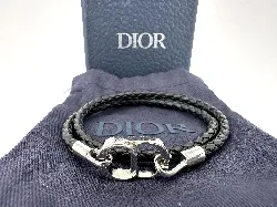 bracelet double tour dior homme cd icon en cuir tressé noir