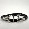 bracelet double tour dior homme cd icon en cuir tressé noir