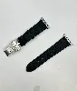 bracelet hermès d'apple watch en cuir noir avec boucle déployante