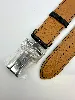 bracelet hermès d'apple watch en cuir noir avec boucle déployante